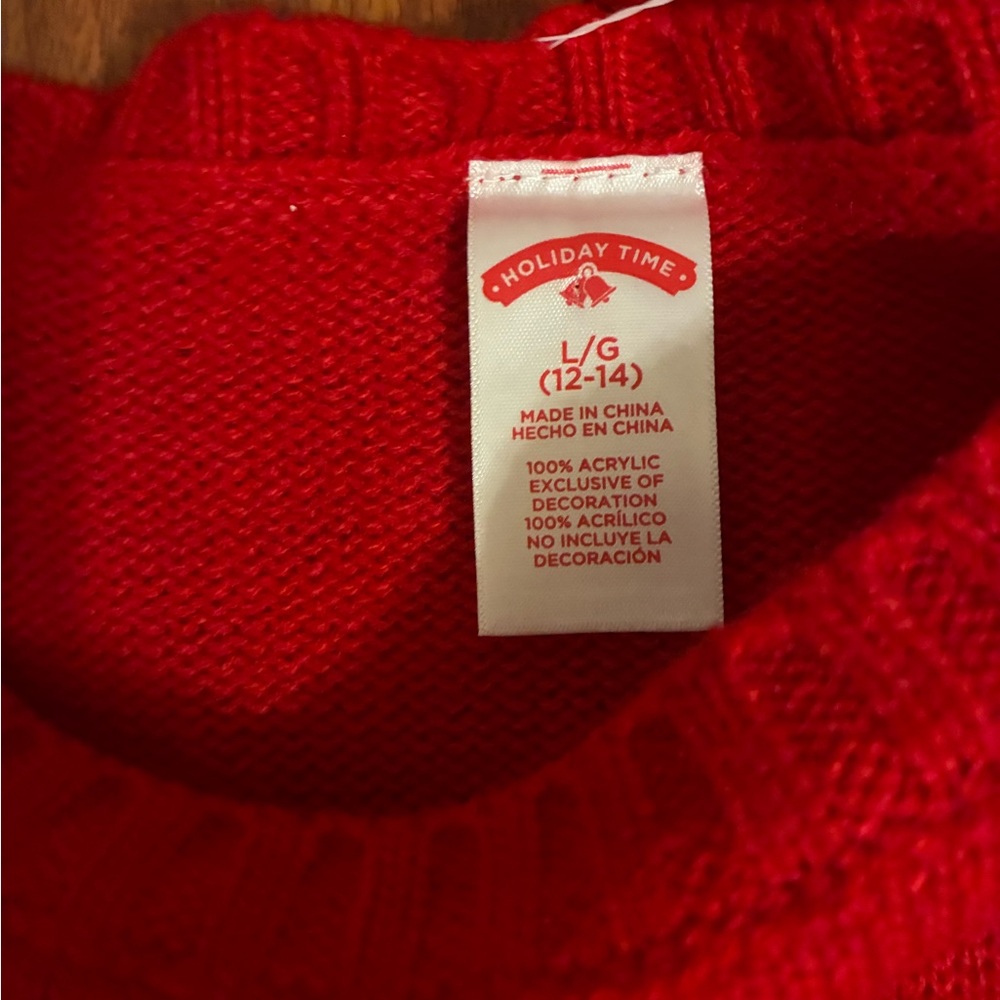 Holiday Time Penguin Sweater Sz L Matching Scarf Red Snowflake Christmas  NWOT - Picture 9 of 10